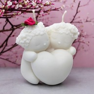 Świeca DEKORACYJNA Misie z Wiankami i Sercem SOJOWA Prezent na Walentynki