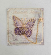 Wyjątkowa Złota Zakładka do książki MOTYL FIOLET Fioletowy z łańcuszkiem