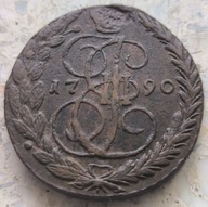 Rosja - 5 kopiejek 1790 EM K.II - BARDZO ŁADNA