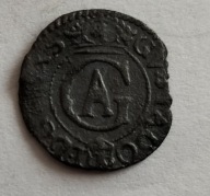 Moneta srebro Szwedzka okupacja Rygi 1 szeląg XVII wiek