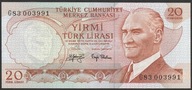Turcja 20 lirasi 1976 - Ataturk - stan bankowy UNC