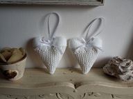 KORONKOWE SERCA DUŻE ZAWIESZKI BAWEŁNA KOMPLET 2 SZTUKI