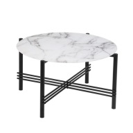 Stolik okrągły ława biała marmur biały 80cm