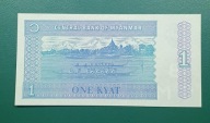 Banknot 1 kiat birmański z Mjanmy (Birmy). UNC