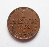 Niemcy 1 Pfennig 1862 B Hanower Jerzy V