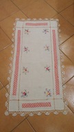 Bieżnik z haftem , mereszką i koronką- 94cm x48cm