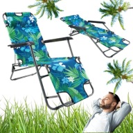 LEŻAK PLAŻOWY FOTEL OGRODOWY SOPRATO SKŁADANY HAWAJSKIE KWIATY 2W1