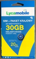 LycaMobile PL +48 Starter SIM Card PrePaid 30 GB