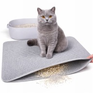 MATA POD KUWETĘ DLA KOTA DUŻA DWUWARSTWOWA SZARA 75x55 CM XXL PODWÓJNE DNO