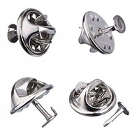 Zapięcie zacisk motylek immiennik srebrny 10szt wpinka pins identyfikator