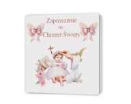 zaproszenia NA CHRZEST ŚWIĘTY GOTOWE wykropkowane KWADRATOWE B9