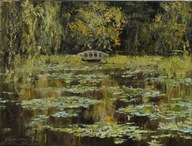 Mostek" obraz olejny na płótnie 30x40cm , oryginał Garncarek Al,,,