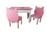 Stolik i 2 krzesełka drewniane dla dziecka 92-116