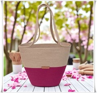 Torba koszyk miejski wiśniowy na ramie ze sznurka La Panier S DUO 1/2