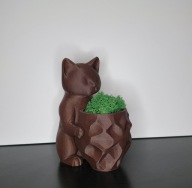 Eko doniczka Kotek z dodatkiem drewna różanego - prezent, dekoracja