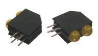Dioda LED 5mm w oprawce 2x żółta - 2 sztuki