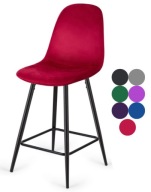 Krzesło barowe hoker Lugano tkanina czarne nogi kolory do wyboru