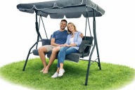Huśtawka ogrodowa 3 osobowa z daszkiem 130 cm mocna stabilna
