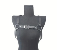 Czarny harness regulowany z przodu L