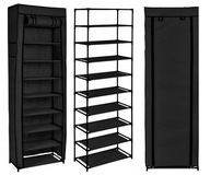 SZAFKA NA BUTY OBUWIE SKŁADANA REGAŁ STOJAK PÓŁKI SZAFA ORGANIZER CZARNY XL