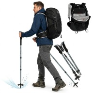 ZESTAW TREKKING PLECAK DUŻY PODRÓŻNICZY 22L STELAŻ + KIJE 61-135CM GRATIS