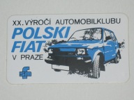POLSKI FIAT 126p FSM naklejka AUTOMOBILKLUB PRAHA
