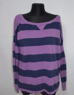 TOMMY H ORYGINALNY SWETER W PASKI OVERSIZE ODKRYTE RAMIONA PASIAK