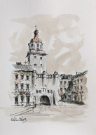 Lublin akwarela format a4 autor R. Kępa