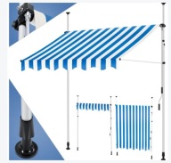 Markiza balkonowa, dachowa 200 x 180 cm biały/niebieska t36/s11