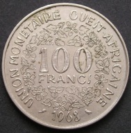 Afryka Zachodnia 100 franków 1968