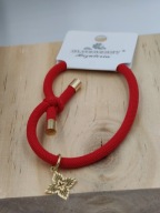 Blueberry Bransoletka damska sznurkowa Czerwona Koniczynka Stal 316L