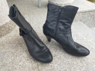 EMILIO LUCA X nr 40-41 czarne eleganckie botki na słupku skóra