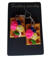 KOLCZYKI Z MODELINY GOFRY Z OWOCAMI