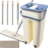 MOP Z WIADREM PŁASKI DWUKOMOROWY Z WYCISKACZEM WIADRO OBROTOWY DO PODŁÓG