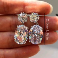 KOLCZYKI LUKSUSOWE DIAMENTOWE ŁEZKI DŁUGIE CYRKONIA POSREBRZANE ELEGANCKE