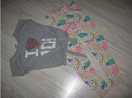 YD TU 2szt kolorowe leginsy i bluzka 10-11 lat 140cm