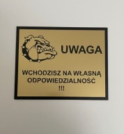 Grawerowana tabliczka uwaga pies PITBULL amstaff owczarek