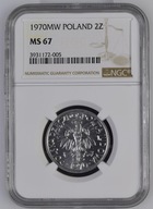 Polska PRL 2 złote 1970 Jagody MENNICZA - NGC MS67