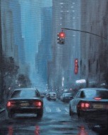 Obraz akrylowy ręcznie malowany "Światła Ulicy - New York"