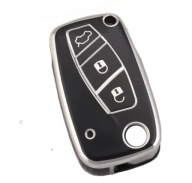 Czarno-srebrne etui kluczyka FIAT 500 Panda Stilo Ducato Punto Doblo Bravo