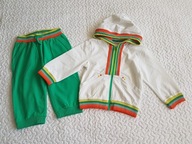 Cool Club bluza biała i kolorowe paski i spodnie nowe roz 128