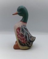 Dzika kaczka stojąca Vintage rzeźba figurka z drewna 17cm kolekcjonerska
