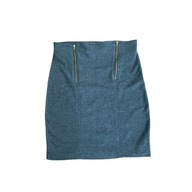 Spódnica damska do połowy uda szara dzianinowa zamki M/L Black Panther