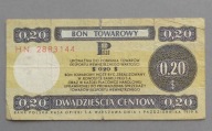 20 centów BON PEWEKS-u z 1979 roku seria HN ,