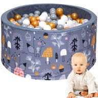 SUCHY BASEN Z PIŁECZKAMI 90X40 PIŁKAMI 200 WZORY DLA DZIECI KOJEC Z KULKAMI