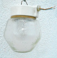 Lampa porcelanowa ogrodowa, klosz szklany, oryginał, unikat