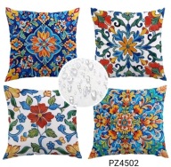 Wodoodporne poszewki na poduszki zewnętrzne taras 45x45 4szt boho PZ4502