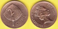 FIJI 2 CENTS 2001 r.