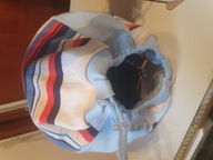 Pokrowiec na kask narciarski Uniwersalny L/XL podwójny niebiesk kolor paski