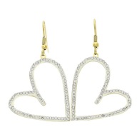 84662 Kolczyki złota stal chirurgiczna 316L serca z cyrkoniami